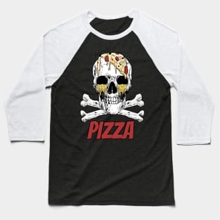 Skull and Bones Pizza Baseball T-Shirt